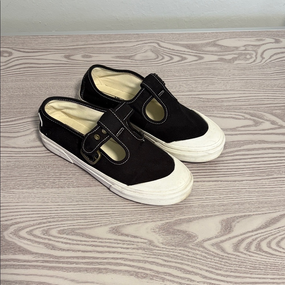 Vans Black and White Mary Jane Style Sneakers